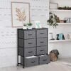 ZENY Fabric Dresser for Bedroom, Storage Tower with Fabric Bins, Tall Dresser with 8 Drawers, Double Dresser, Chest of Drawers for Closet, Living Room, Hallway, Grey - Image 3