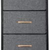 SUPER DEAL Fabric Dresser for Bedroom 46 inch Tall Dresser Vertical Storage Tower Chest of Drawers with 5 Storage Drawers Wood Top and Sturdy Metal Frame for Closet Living Room Hallway Entryway, Grey - Image 4