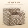 Bean Bag Chair Bean Bag Sofa Chair with Ultra Soft Fluffy Cover Giant Bean Bag Chairs for Adults, Comfy Chair for Bedroom, Gaming Room, Dorm, Living Room (Khaki White) - Image 3
