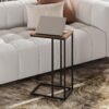 WLIVE Side Table, C Shaped End Table for Couch, Sofa and Bed, Large Desktop C Table for Living Room, Bedroom, Retro Brown and Black - Image 3