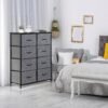 ZENY Fabric Dresser for Bedroom, Storage Tower with Fabric Bins, Tall Dresser with 8 Drawers, Double Dresser, Chest of Drawers for Closet, Living Room, Hallway, Grey - Image 6