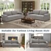 89 Inch Modern Sofa Couch with USB Port & Side Pockets, Chenille Fabric 3 Seater Couch,Comfy Washable Small Sofas & Couches for Living Room Bedroom Apartment（Grey） - Image 8