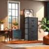 YITAHOME Storage Tower with 4 Drawers - Fabric Dresser, Organizer Unit for Bedroom, Living Room, Closets & Nursery - Sturdy Steel Frame, Easy Pull Fabric Bins & Wooden Top - Image 3