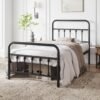 Yaheetech Classic Metal Platform Bed Frame Mattress Foundation with Victorian Style Iron-Art Headboard/Footboard/Under Bed Storage/No Box Spring Needed/Twin XL Size Black - Image 4