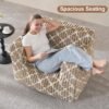 Bean Bag Chair Bean Bag Sofa Chair with Ultra Soft Fluffy Cover Giant Bean Bag Chairs for Adults, Comfy Chair for Bedroom, Gaming Room, Dorm, Living Room (Khaki White) - Image 4