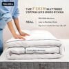 Texas Linen Co. Twin XL Cooling Mattress Topper, Pillow-Top Optimum Thickness, Soft 100% Cotton Fabric, Breathable & Plush Quilted Down-Like Fill, Snug Deep Pocket fit White - Image 4