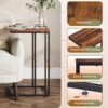 WLIVE Side Table, C Shaped End Table for Couch, Sofa and Bed, Large Desktop C Table for Living Room, Bedroom, Retro Brown and Black - Image 6