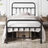 Yaheetech Classic Metal Platform Bed Frame Mattress Foundation with Victorian Style Iron-Art Headboard/Footboard/Under Bed Storage/No Box Spring Needed/Twin XL Size Black - Image 2