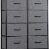 ZENY Fabric Dresser for Bedroom, Storage Tower with Fabric Bins, Tall Dresser with 8 Drawers, Double Dresser, Chest of Drawers for Closet, Living Room, Hallway, Grey - Image 2
