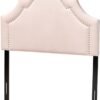 Baxton Studio Rita Modern and Contemporary Light Pink Velvet Fabric Upholstered Twin Size Headboard - Image 2