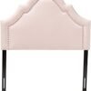 Baxton Studio Rita Modern and Contemporary Light Pink Velvet Fabric Upholstered Twin Size Headboard - Image 5