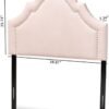 Baxton Studio Rita Modern and Contemporary Light Pink Velvet Fabric Upholstered Twin Size Headboard - Image 4