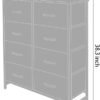 AZL1 Life Concept Storage Dresser Furniture Unit - Large Standing Organizer Chest for Bedroom, Office, Living Room, and Closet - 8 Drawer Removable Fabric Bins - Dark Grey - Image 4