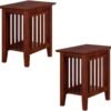 AFI, Mission, Solid Hardwood Side Table, 14 in, Set of 2, Walnut - Image 2