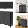AZL1 Life Concept Storage Dresser Furniture Unit - Large Standing Organizer Chest for Bedroom, Office, Living Room, and Closet - 8 Drawer Removable Fabric Bins - Dark Grey - Image 7