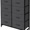 AZL1 Life Concept Storage Dresser Furniture Unit - Large Standing Organizer Chest for Bedroom, Office, Living Room, and Closet - 8 Drawer Removable Fabric Bins - Dark Grey - Image 2