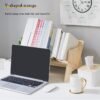 Wood Bookcase in Living Room/Home/Office, Desktop Book Shelf Organizer Bookshelves Storage Rack for CDs/Magazine/Books Display (Style V) - Image 4