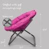 Urban Lifestyle Oversized Polycanvas Foldable Saucer Chair, Pink - Image 4