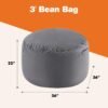 Sweetcrispy Bean Bag Chair for Kids/Teens, Oversized Beanbag for Gaming Reading Foam Filled Couch Furniture with Soft Removable Cover, Giant Comfy Sofa for Living Room Bedroom College Dorm, 3 Feet - Image 3