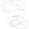 3-in-1 Convertible Sofa Bed, Corduroy Sleeper Couch Pull-Out Bed, Loveseat Sleeper Sofa Bed with Adjustable Backrest, Storage Pockets & Pillows for Living Room Apartment Dormitory Home Office (Black) - Image 3