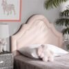 Baxton Studio Rita Modern and Contemporary Light Pink Velvet Fabric Upholstered Twin Size Headboard - Image 3