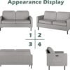 STHOUYN 56" W Fabric Loveseat Sofa with 2 USB, Small Couches for Living Room, Bedroom, Office, Easy Assembly & Comfy Cushion, Light Grey - Image 5