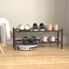 2 Tier Bamboo Shoe Rack for Closet Free Standing Wood Shoe Shelf Storage Organizer for Entryway Small Space Stackable, Brown - Image 7
