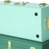 Vixdonos Decorative Large Metal Box Storage Trunk Chest Set of 2 College Dorm Organizer with Hardware Hasps and Handle for Home Deocr,23.7X14.2X9.5 Inches - Image 4