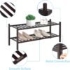 2 Tier Bamboo Shoe Rack for Closet Free Standing Wood Shoe Shelf Storage Organizer for Entryway Small Space Stackable, Brown - Image 5