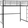 Walker Edison Timothee Urban Industrial Metal Twin over Loft Bunk Bed, Twin Size, Black - Image 2