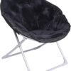 Amazon Basics Faux Fur Saucer Shaped Chair with Metal Frame Black 27.2"D x 32.3"W x 32.3"H - Image 2