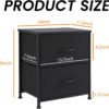 Sweetcrispy Nightstand Small Dresser with 2 Fabric Drawers Side Bedroom End Table Kids Bedside Storage Furniture for 20" Tall Night Stand for Closet, Entryway, College Dorm, Black - Image 4