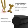 Storage Ottoman, Round Footrest Stool with Removable Cover & Adjustable Legs, Soft Padded Seat, Dutch Velvet Vanity Stool, Modern Decorative Accent Stool for Makeup, Bedroom, Durk Black - Image 7