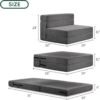 Z-hom Folding Sofa Bed, 2024 Upgraded 6 inch Memory Foam Couch, Convertible Sleeper Chair Floor Couch, Futon Sofa Sleeper Chair with Pillow & Washable Cover for Living Room/Bedroom/Guest, Grey - Image 4