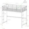 Walker Edison Timothee Urban Industrial Metal Twin over Loft Bunk Bed, Twin Size, Black - Image 4