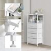 YBING Nightstand with 4 Drawers End Table White Bedside Table with Storage 36 Inch Tall Night Stand for Bedroom Living Room, Wood Top - Image 7