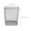 Zerodeko 1pc Metal Trash Can Wastepaper Basket Waste Paper Basket Waste Paper Container Storage Basket Household Trash Can Household Supplies Office Ash-bin Garbage Basket Iron Trash Basket - Image 3