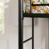 Walker Edison Timothee Urban Industrial Metal Twin over Loft Bunk Bed, Twin Size, Black - Image 11