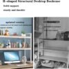 uyoyous Computer Desktop Shelf 2-Tier Multipurpose Wood Desk Hutch Bookcase for Computer Desk with Adjustable Shelf Display Rack Organizer, White - Image 5