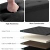 43 Inches Folding Storage Ottoman Bench, Velvet Storage Chest, Footrest Couch with Wooden Legs, Support 350lbs for Bedroom, Living Room, Hallway, Black - Image 5