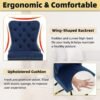 ABET Desk Chair with Wheels, Velvet Gold Office Chair Height Adjustable Armless Swivel Chair with Tufted High Back Rivet Trim, Comfy Upholstered Ergonomic Computer Chair for Bedroom, Blue - Image 5