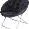 Amazon Basics Faux Fur Saucer Shaped Chair with Metal Frame Black 27.2"D x 32.3"W x 32.3"H - Image 7