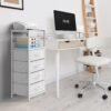 YBING Nightstand with 4 Drawers End Table White Bedside Table with Storage 36 Inch Tall Night Stand for Bedroom Living Room, Wood Top - Image 5