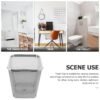 STOBOK Garbage Can Trash Can Transparent Trash Bin Convenient Trash Basket Convenient Trash Bucket Bedroom Waste Can Trash Container Home Waste Basket Paper Storage Basket Office Pp - Image 7