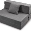 Z-hom Folding Sofa Bed, 2024 Upgraded 6 inch Memory Foam Couch, Convertible Sleeper Chair Floor Couch, Futon Sofa Sleeper Chair with Pillow & Washable Cover for Living Room/Bedroom/Guest, Grey - Image 2