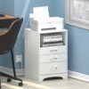 White Nightstand with Charging Station, Modern End Side Table with 3 Drawers, Wooden Cabinet Stand by Sofa, Bedside Tables for Bedroom with USB Ports Outlet & Open Storage - Image 4