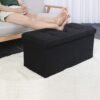 WoneNice Linen Folding Storage Ottoman Bench, Storage Chest, Footrest, Bedroom Bench with Storage, 30 x 15 x 15 Inches (Linen Black) - Image 9