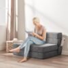 Z-hom Folding Sofa Bed, 2024 Upgraded 6 inch Memory Foam Couch, Convertible Sleeper Chair Floor Couch, Futon Sofa Sleeper Chair with Pillow & Washable Cover for Living Room/Bedroom/Guest, Grey - Image 8