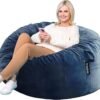 Bean Bag Chairs, Memory Foam Bean Bag Chair for Adults/Teens/Kids with Removable Zipperd Cover, High-Rebound Memory Foam Lazy Sofa Furniture for Living Room Bedroom College Dorm - Image 2