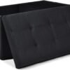 WoneNice Linen Folding Storage Ottoman Bench, Storage Chest, Footrest, Bedroom Bench with Storage, 30 x 15 x 15 Inches (Linen Black) - Image 2